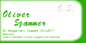 oliver szammer business card